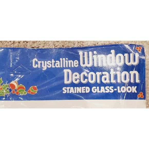 Vintage Crystalline Window Decor Stained Glass-look Plastic Christmas Ornament - Picture 4 of 6